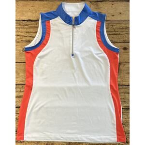 Sport Haley Women’s Multi Color 1/4 Zip Sleeveless Golf Polo Size S